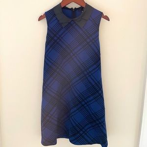 AQUA Blue & Black Checkered Dress